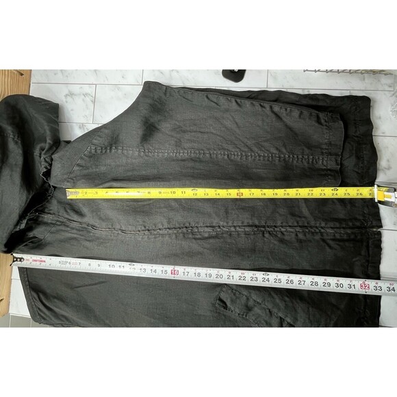 Calvin Klein Mid Length Jacket L Mens Black Full Zip Hooded Sun Faded Matrix - Picture 11 of 12